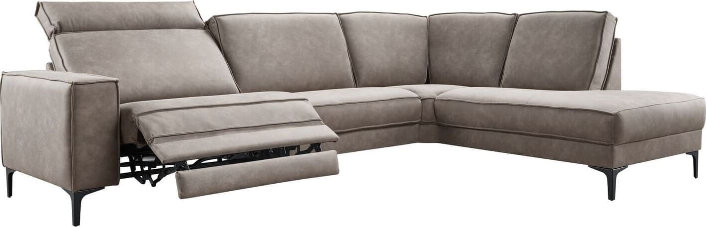 Pronto Wonen Hoekbank rechts Barrio bruin relaxfunctie excellent comfort Bruin Bank