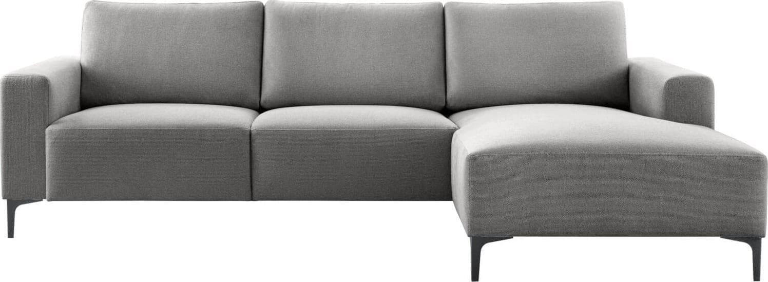 Pronto Wonen Hoekbank rechts Fabria grijs basic comfort Grijs Bank