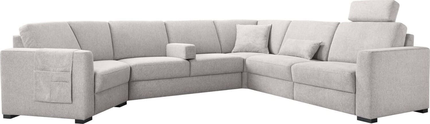 Pronto Wonen Hoekbank rechts Muscolo grijs relaxfunctie Grijs Bank