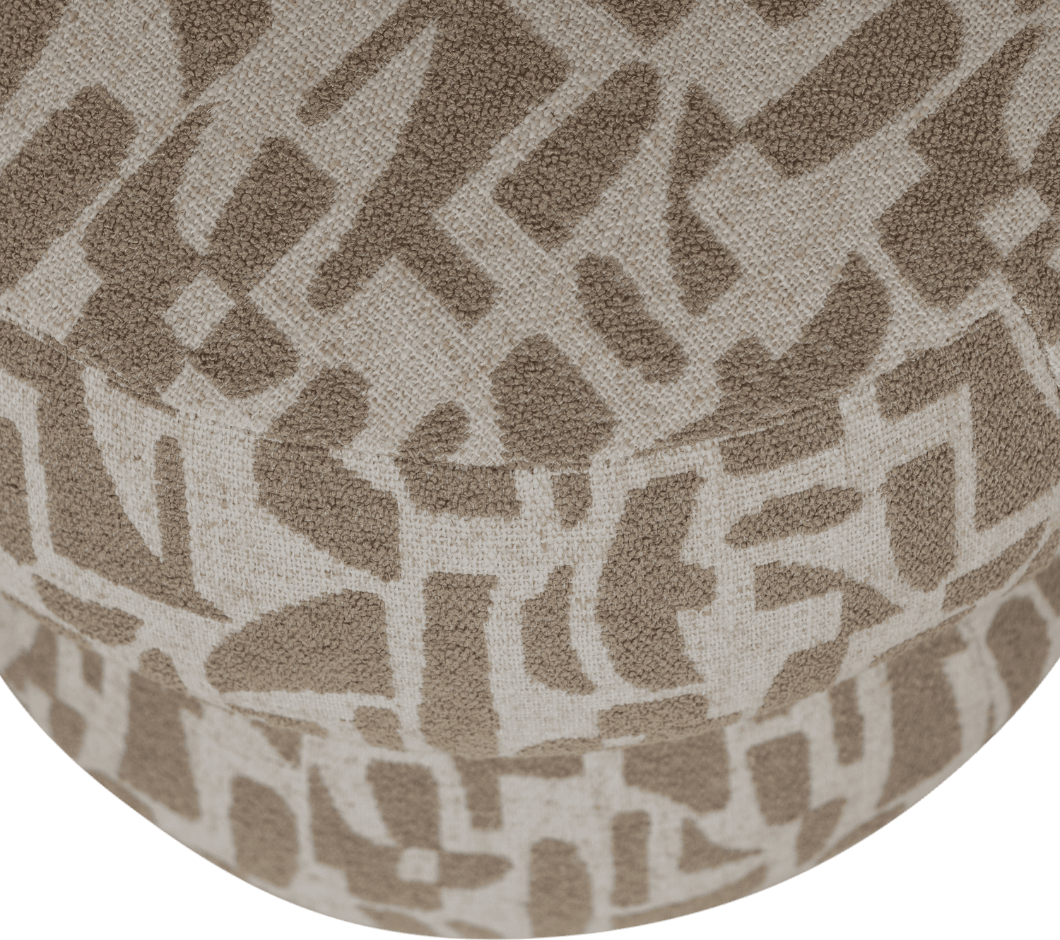 WOOOD Anic poef met grafisch patroon zand Bruin|Beige Poef