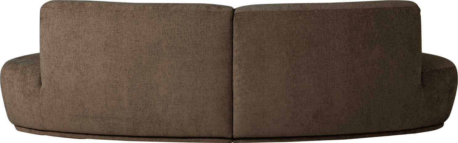 WOOOD Batavier half ronde 4-zitsbank velvet melange bruin Bruin melange 4-zitsbank