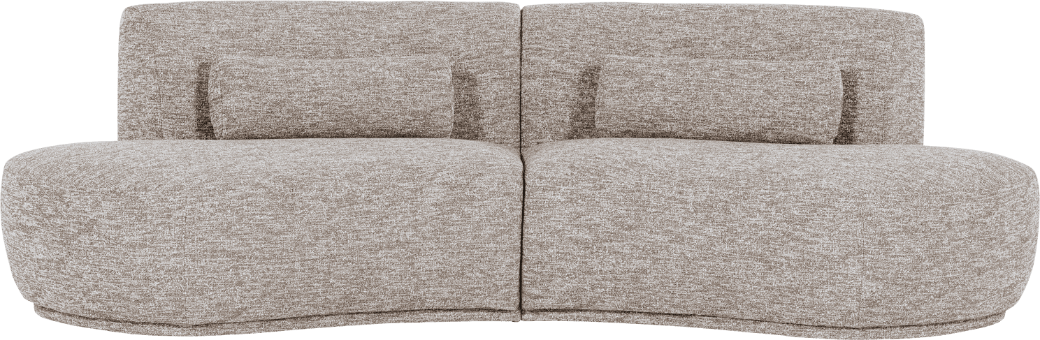 WOOOD Batavier half ronde 4-zitsbank zand melange Bruin|Beige 4-zitsbank