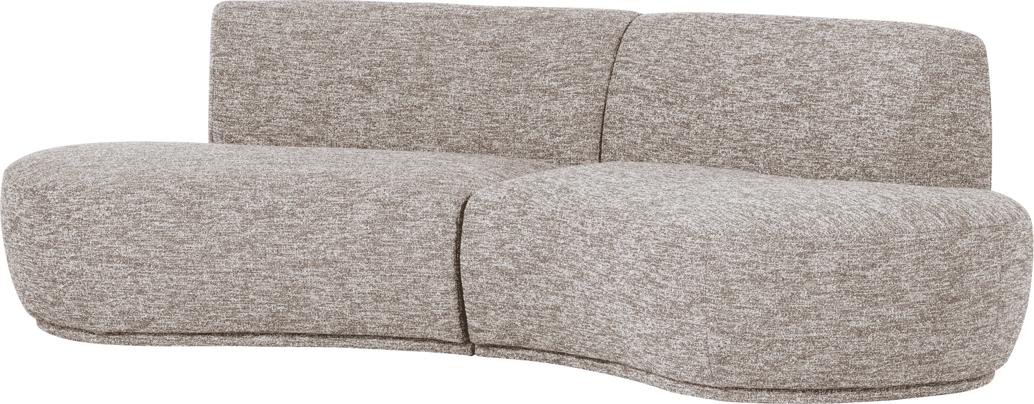 WOOOD Batavier half ronde 4-zitsbank zand melange Bruin|Beige 4-zitsbank