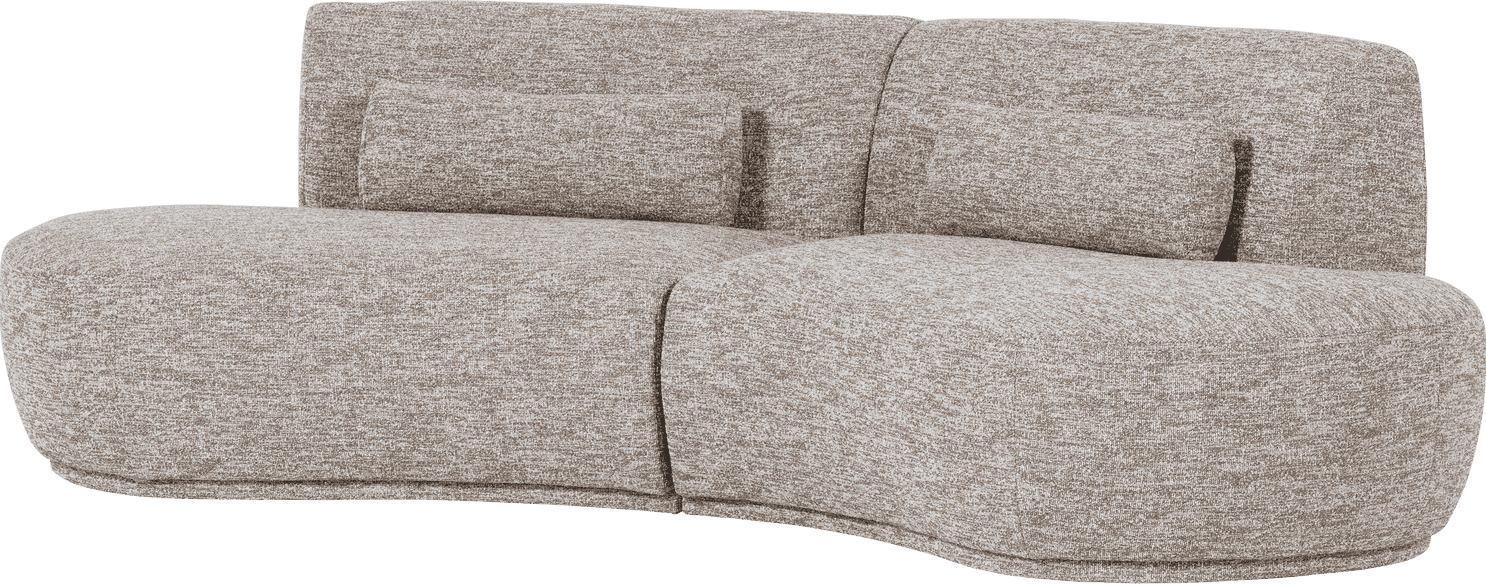 WOOOD Batavier half ronde 4-zitsbank zand melange Bruin|Beige 4-zitsbank