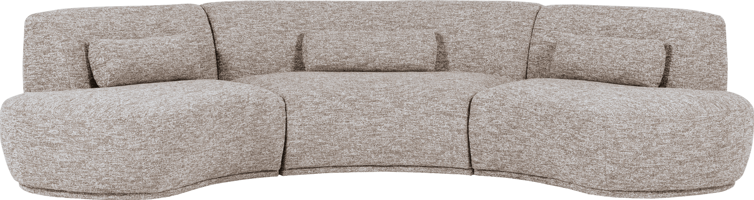 WOOOD Batavier half ronde 6-zitsbank zand melange Bruin|Beige