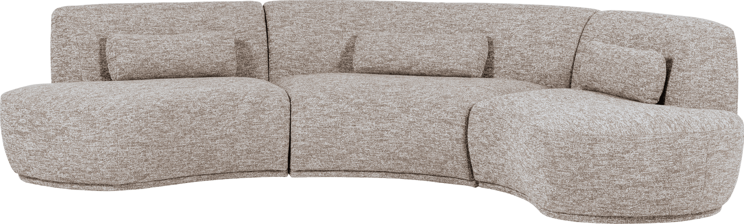 WOOOD Batavier half ronde 6-zitsbank zand melange Bruin|Beige