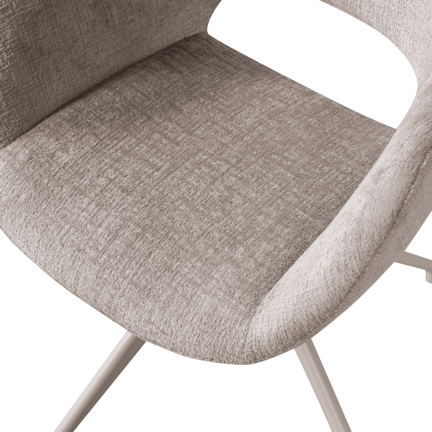 WOOOD Eliva eetkamerstoel structure velvet zand - set van 2 Bruin|Beige Eetkamerstoel