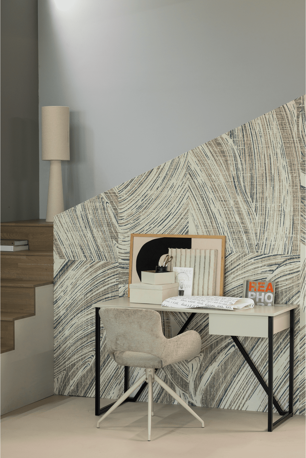 WOOOD Eliva eetkamerstoel structure velvet zand - set van 2 Bruin|Beige Eetkamerstoel