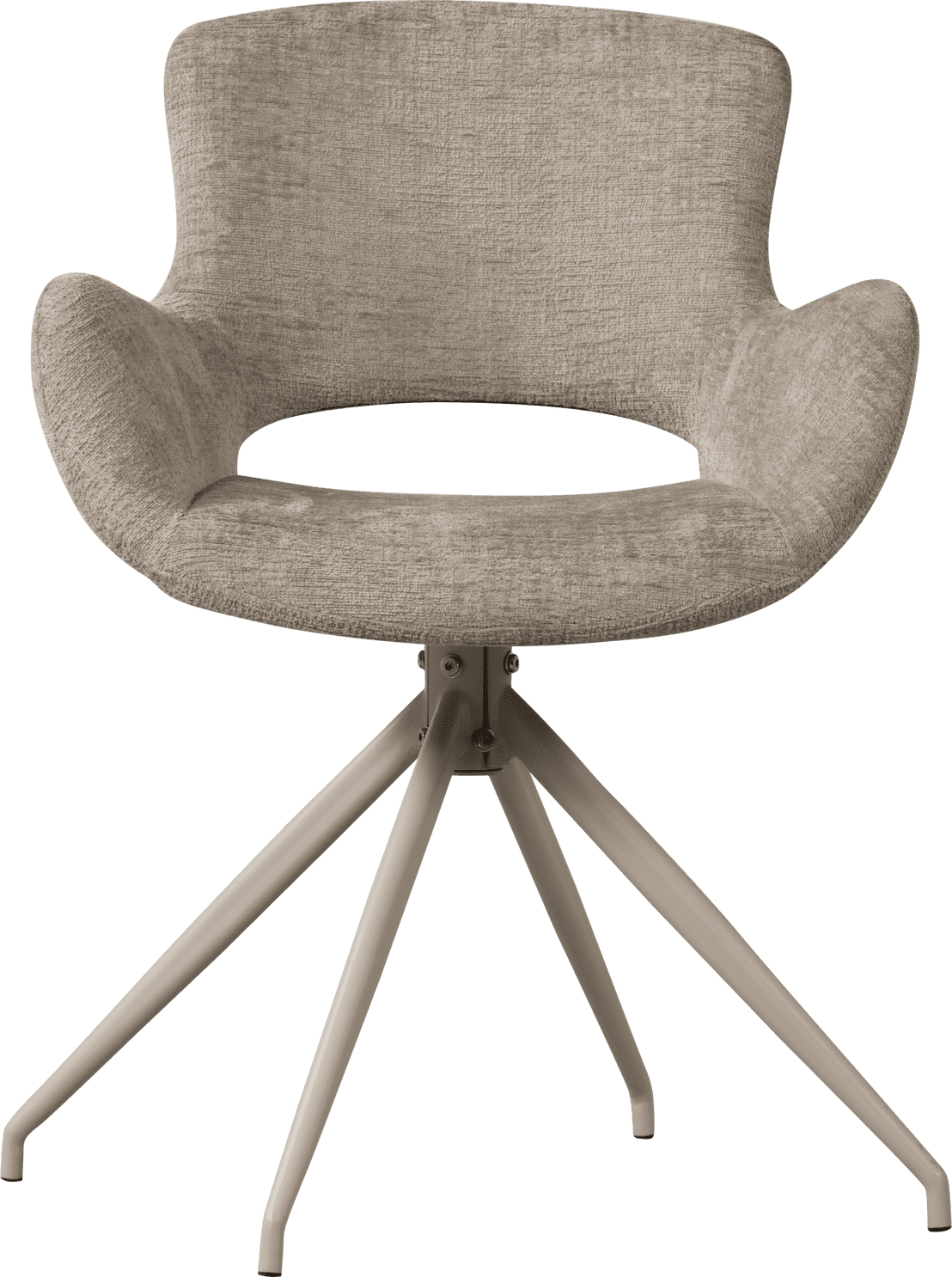 WOOOD Eliva eetkamerstoel structure velvet zand - set van 2 Bruin|Beige Eetkamerstoel