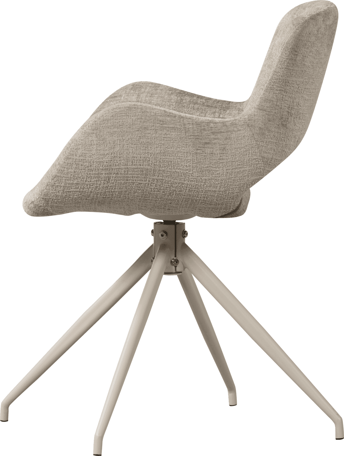 WOOOD Eliva eetkamerstoel structure velvet zand - set van 2 Bruin|Beige Eetkamerstoel