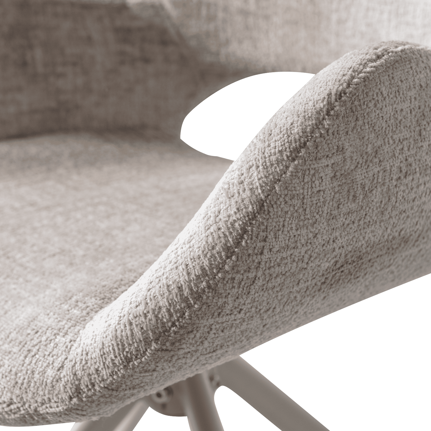 WOOOD Eliva eetkamerstoel structure velvet zand - set van 2 Bruin|Beige Eetkamerstoel
