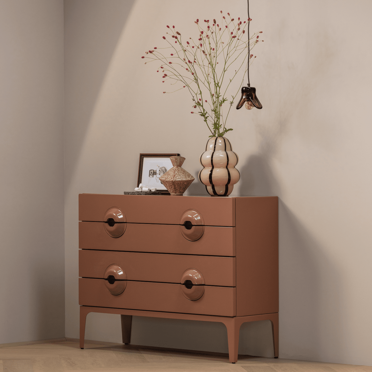 WOOOD Elle hanglamp klein glas bruin Bruin Hanglamp