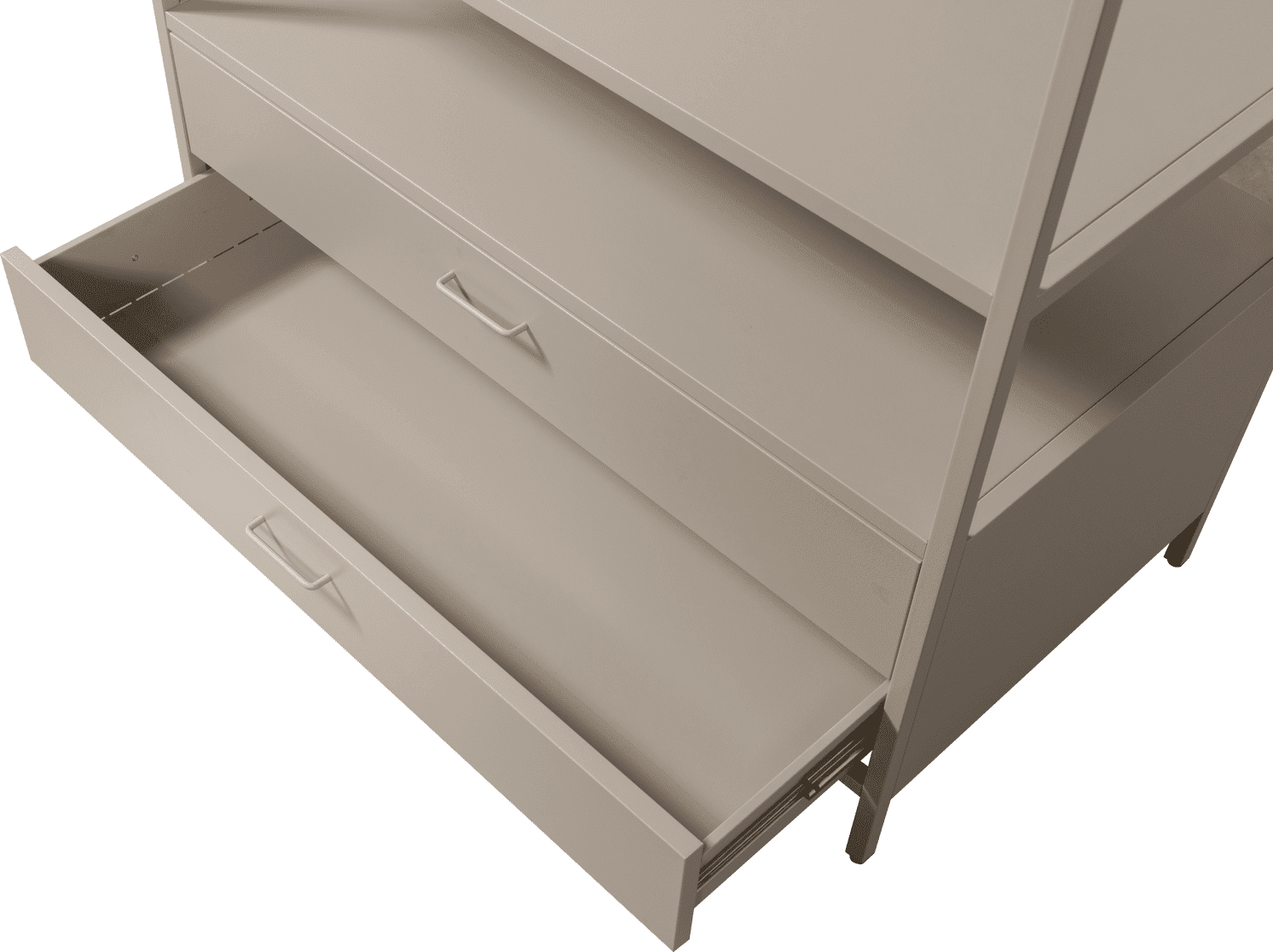 WOOOD Ferris open kledingkast 100cm metaal zand Bruin|Beige Linnenkast