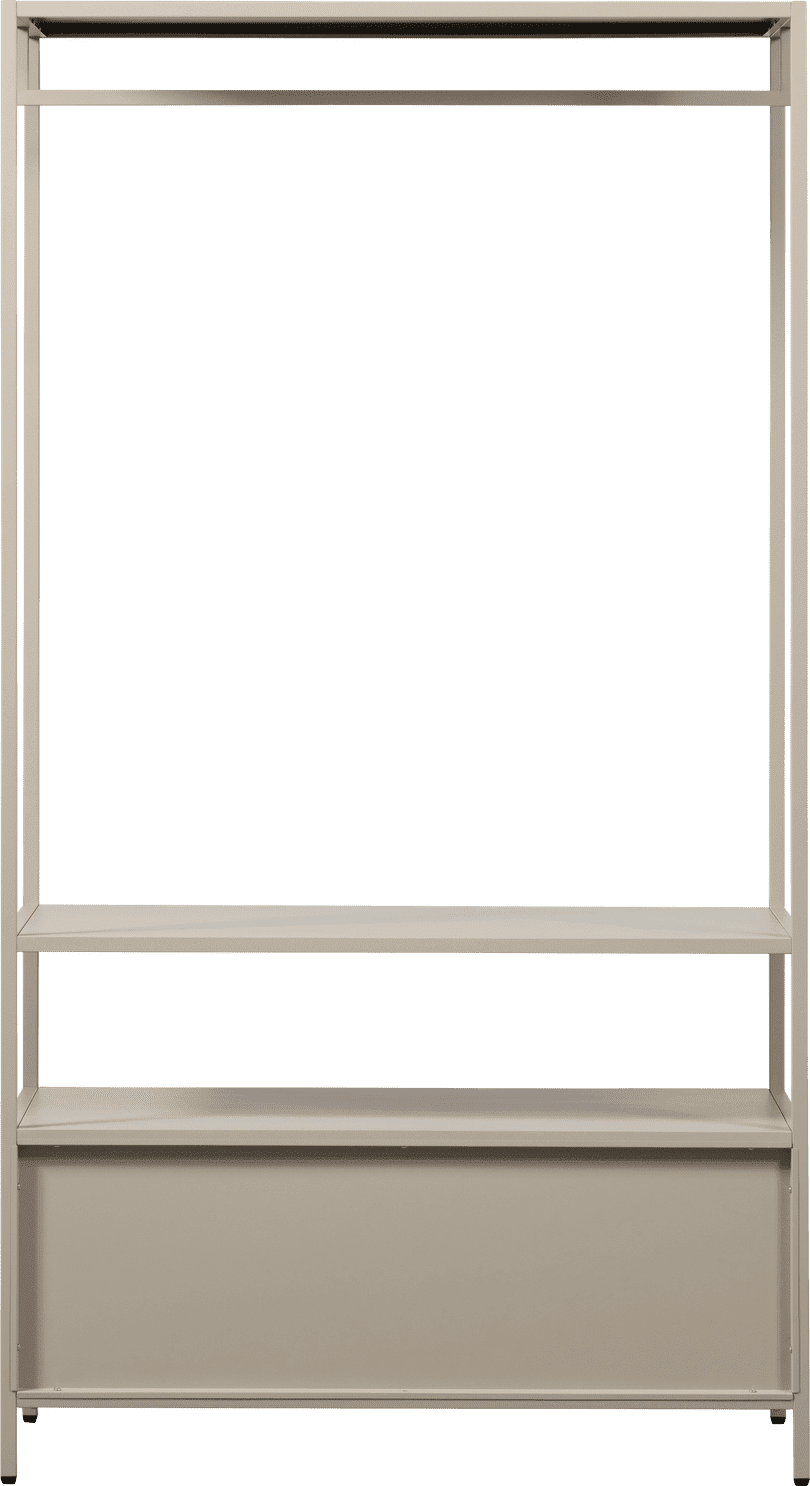 WOOOD Ferris open kledingkast 100cm metaal zand Bruin|Beige Linnenkast