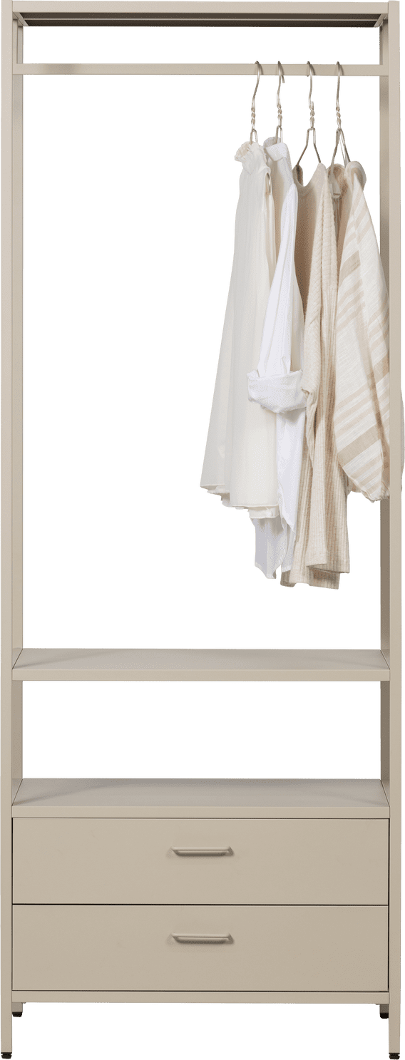 WOOOD Ferris open kledingkast 70cm metaal zand Bruin|Beige Linnenkast