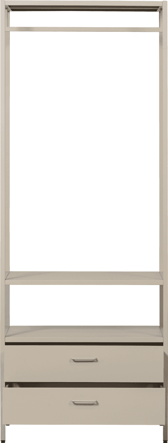 WOOOD Ferris open kledingkast 70cm metaal zand Bruin|Beige Linnenkast
