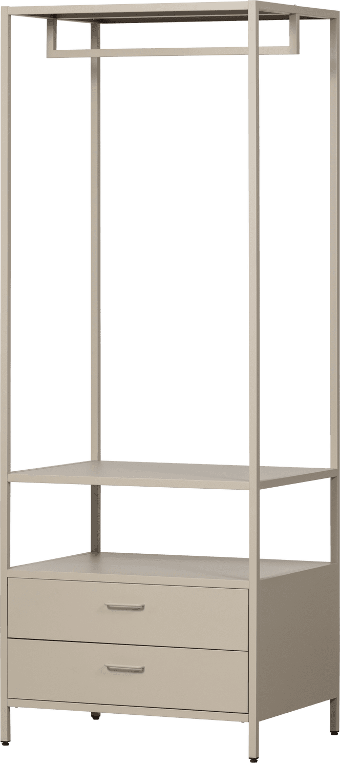 WOOOD Ferris open kledingkast 70cm metaal zand Bruin|Beige Linnenkast