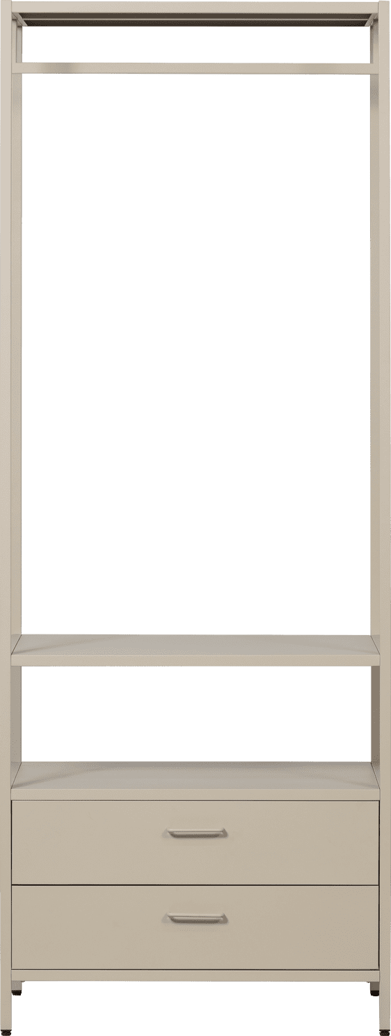 WOOOD Ferris open kledingkast 70cm metaal zand Bruin|Beige Linnenkast