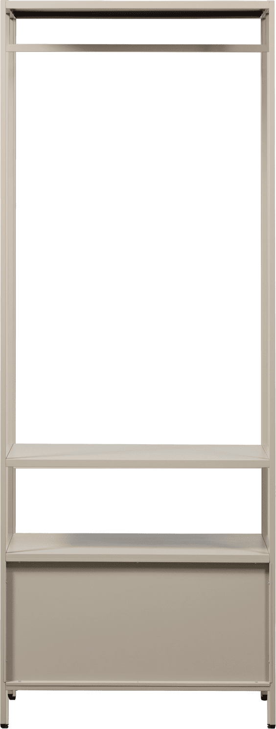 WOOOD Ferris open kledingkast 70cm metaal zand Bruin|Beige Linnenkast