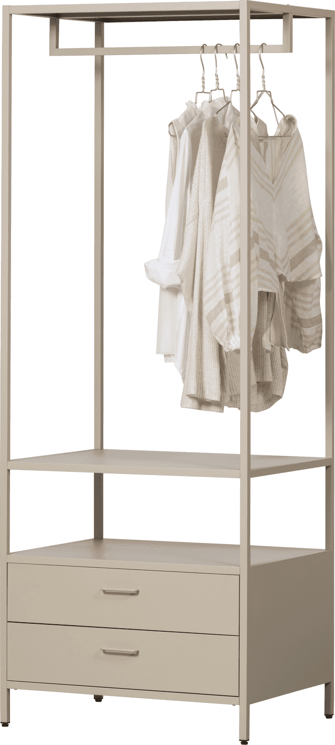 WOOOD Ferris open kledingkast 70cm metaal zand Bruin|Beige Linnenkast