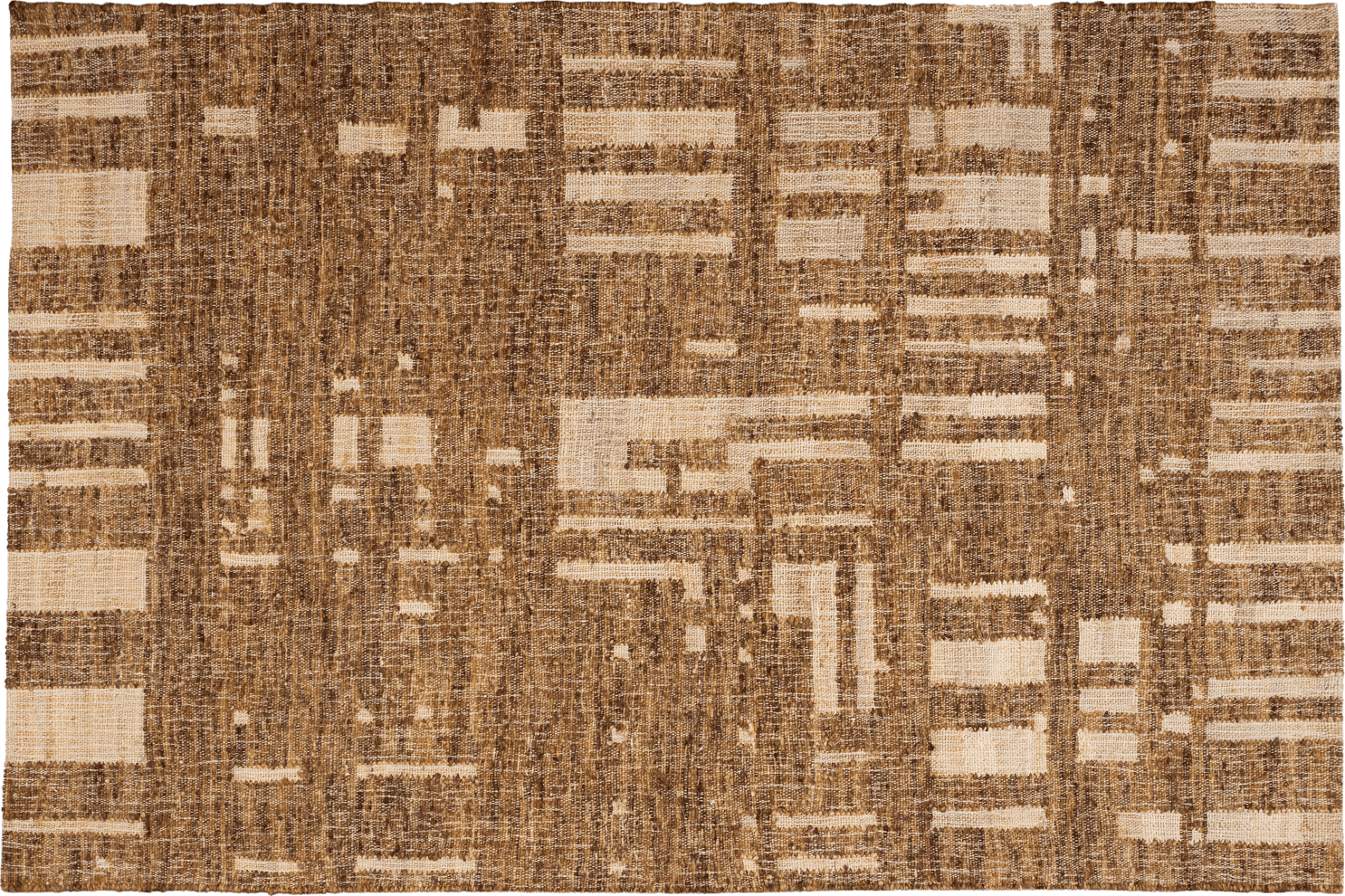 WOOOD Ian handgeweven vloerkleed wol/katoen bruin 170x240cm Bruin Vloerkleed