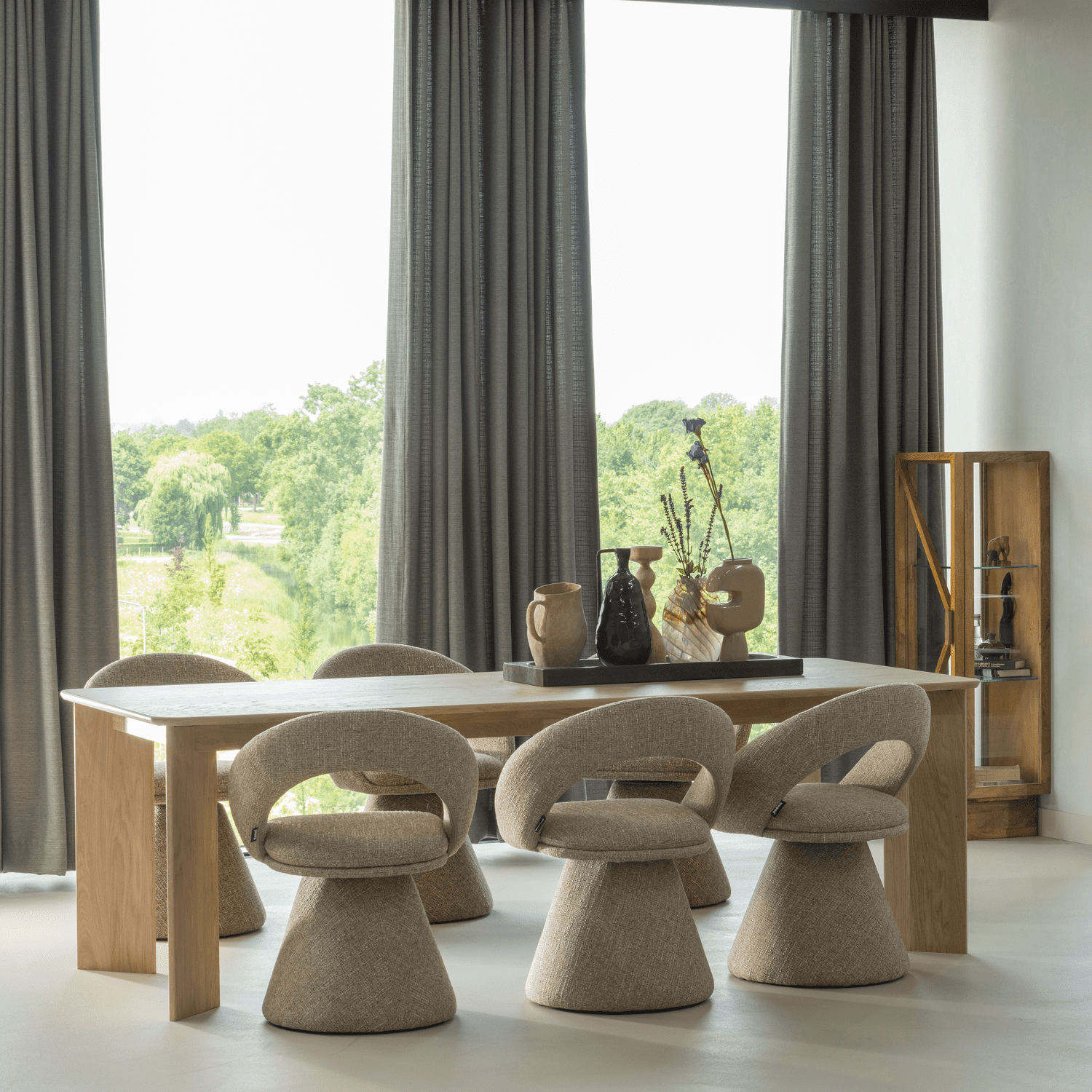 WOOOD Kella 1-deurs kast mango hout bruin Bruin Vitrinekast|Kast