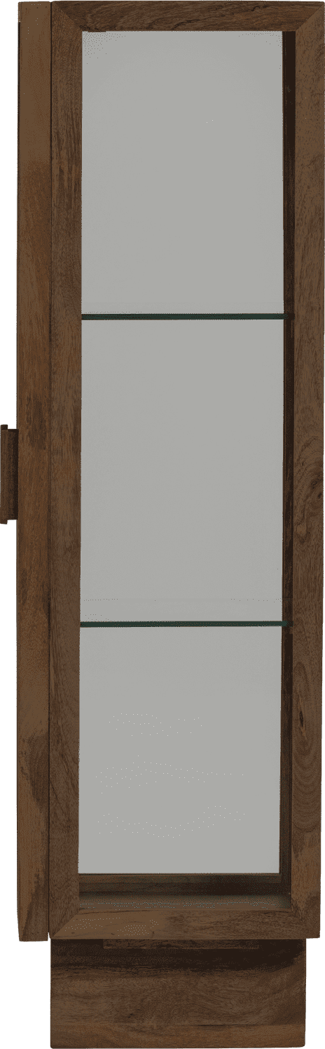 WOOOD Kella 1-deurs kast mango hout bruin Bruin Vitrinekast|Kast