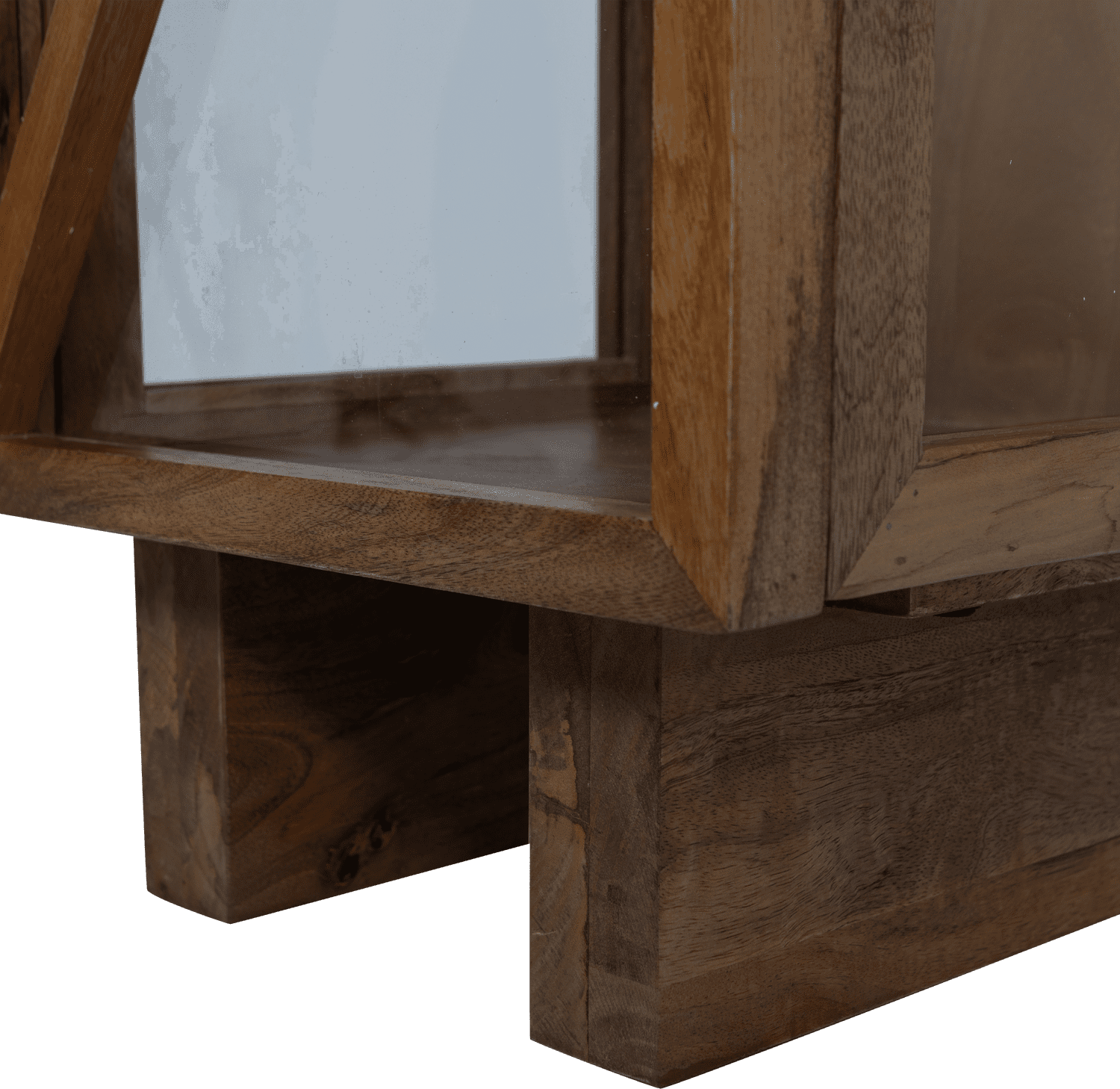 WOOOD Kella 1-deurs kast mango hout bruin Bruin Vitrinekast|Kast