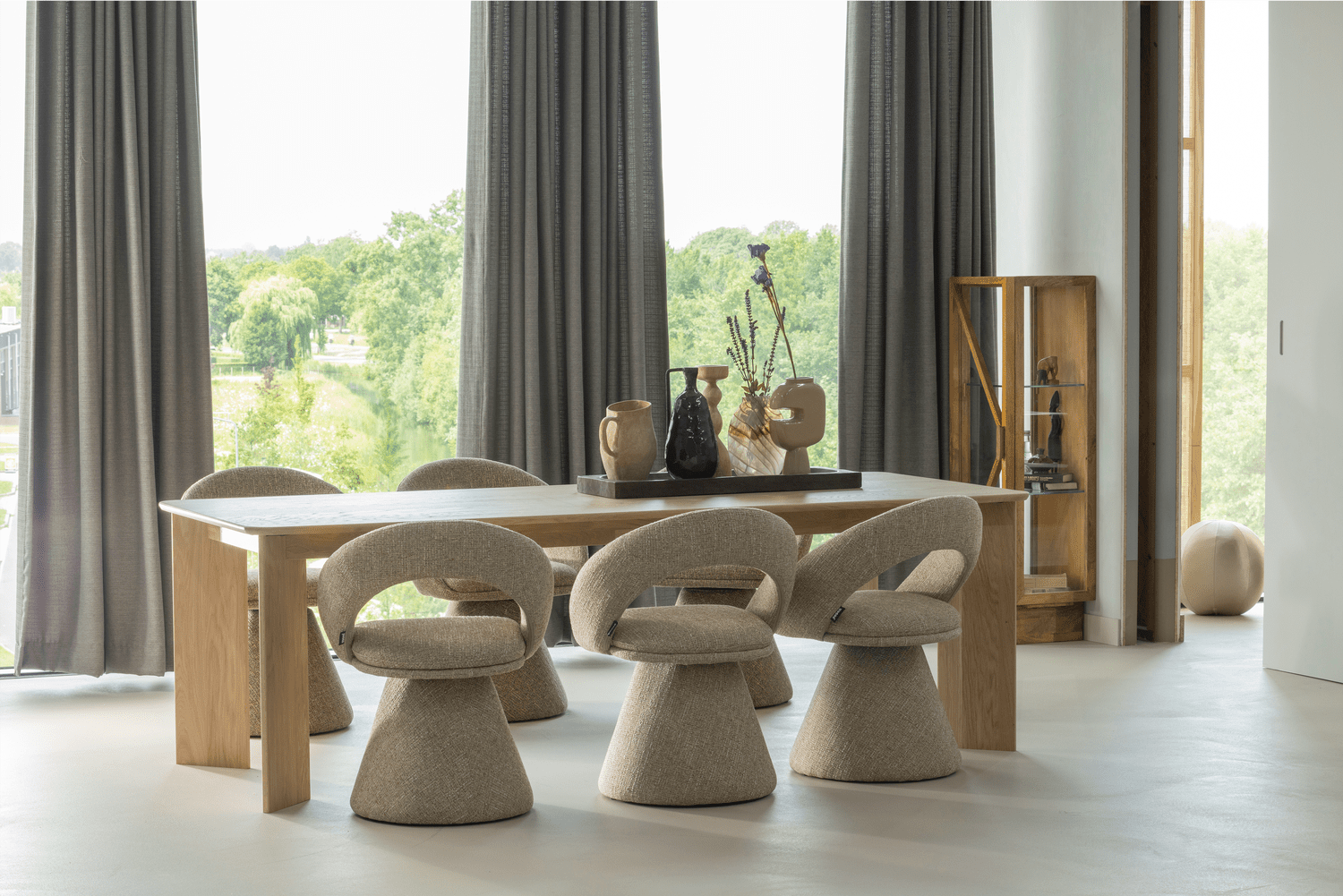 WOOOD Kella 1-deurs kast mango hout naturel Naturel Vitrinekast|Kast