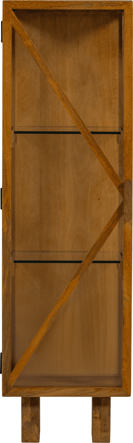 WOOOD Kella 1-deurs kast mango hout naturel Naturel Vitrinekast|Kast
