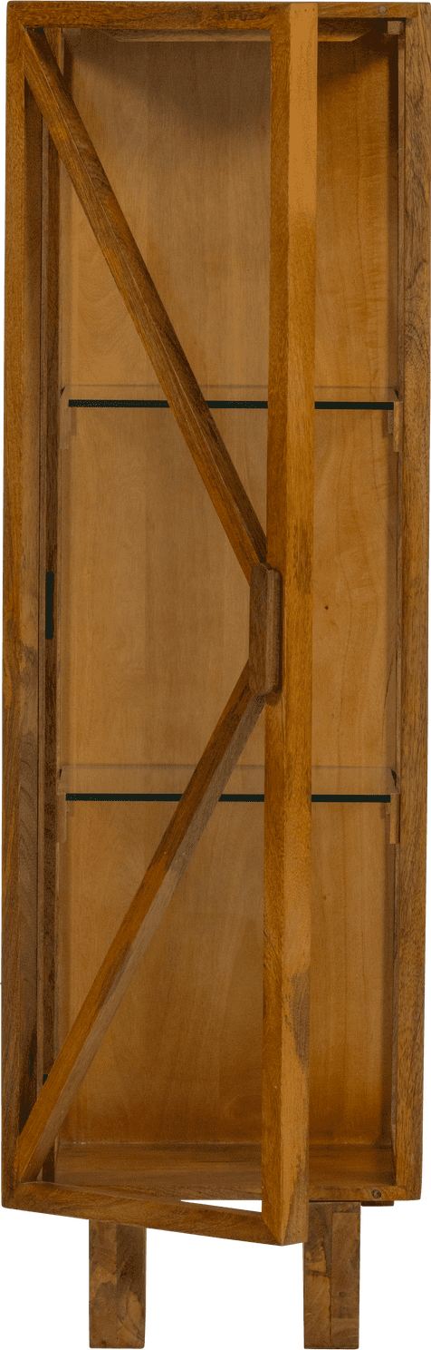 WOOOD Kella 1-deurs kast mango hout naturel Naturel Vitrinekast|Kast