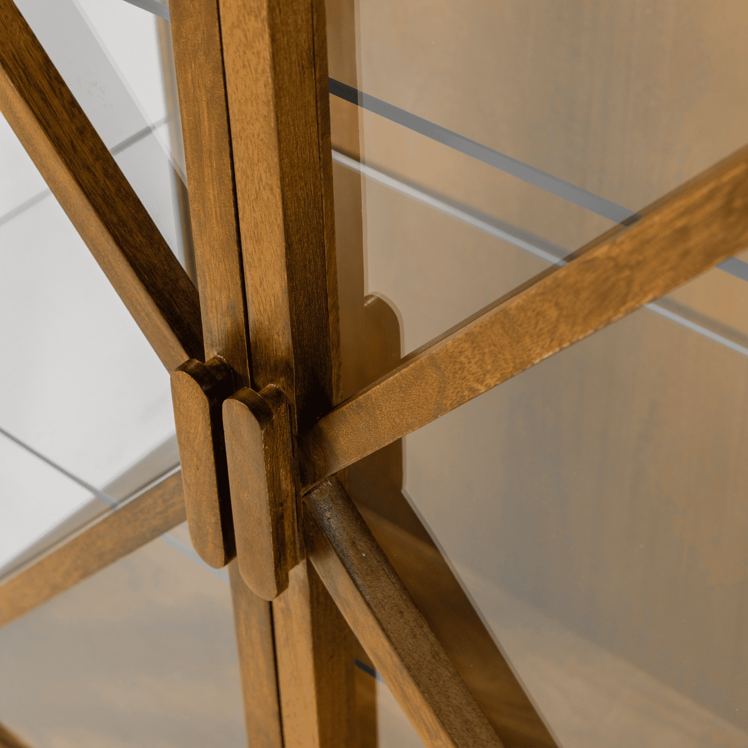 WOOOD Kella 2-deurs kast mango hout naturel Naturel Vitrinekast|Kast