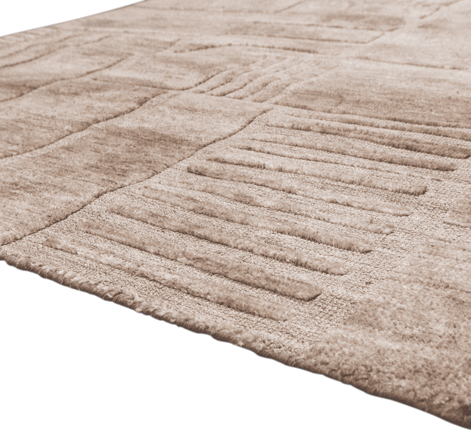 WOOOD Lovi vloerkleed polyester/katoen taupe 170x240cm Taupe Vloerkleed