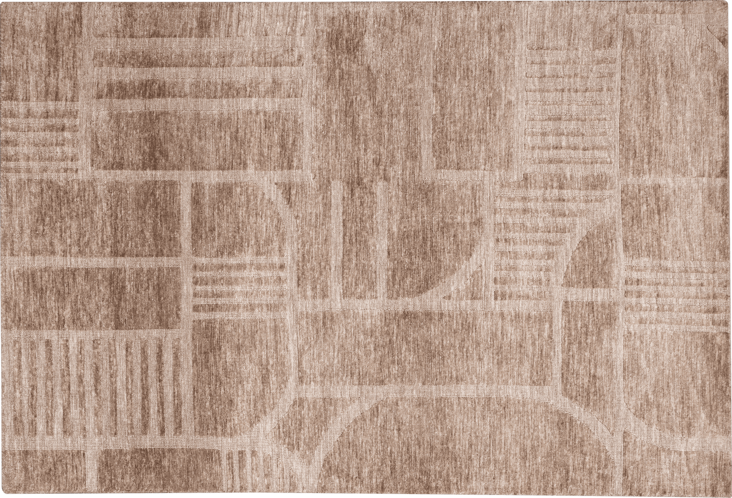 WOOOD Lovi vloerkleed polyester/katoen taupe 170x240cm Taupe Vloerkleed