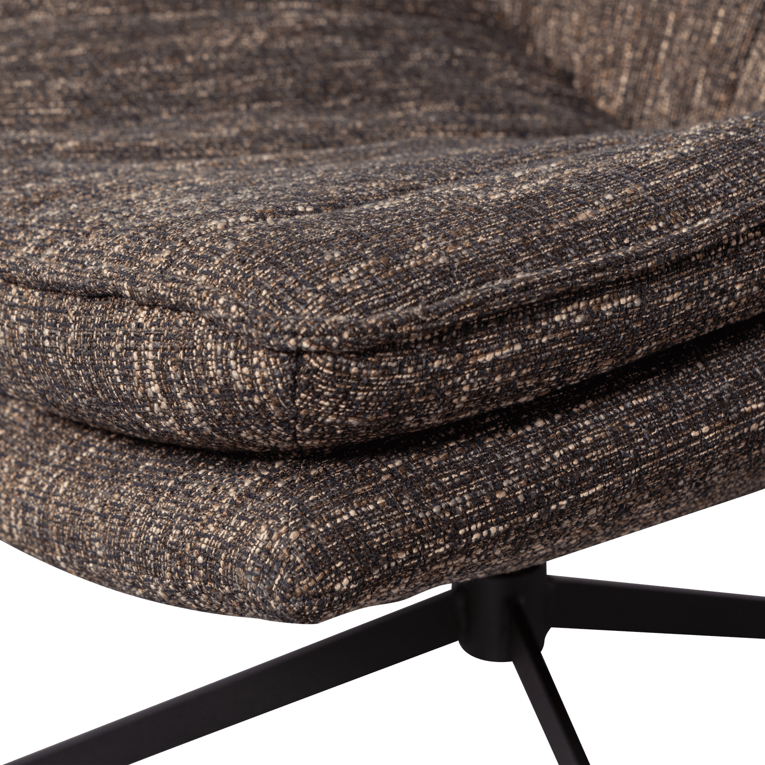 WOOOD Milaro draaifauteuil bruin melange Bruin Draaifauteuil
