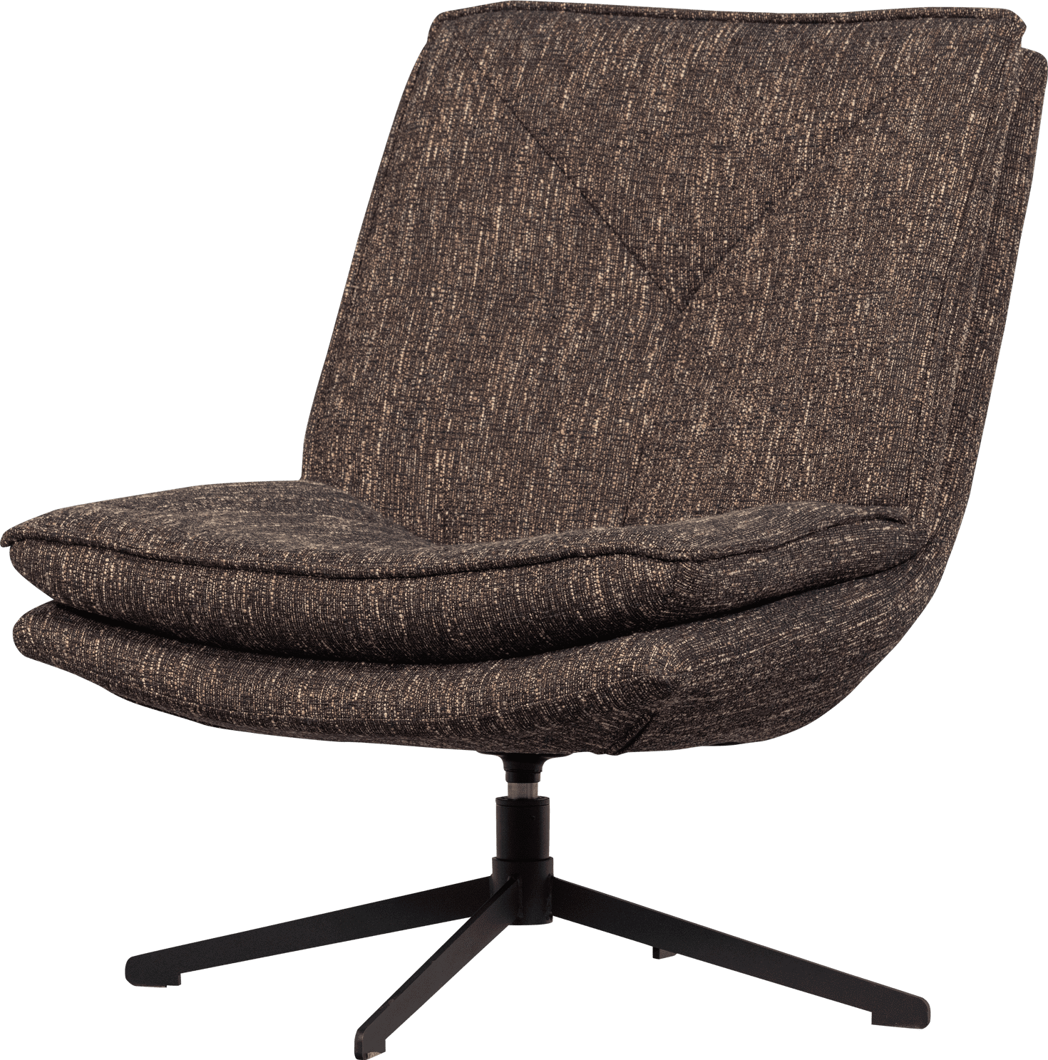 WOOOD Milaro draaifauteuil bruin melange Bruin Draaifauteuil