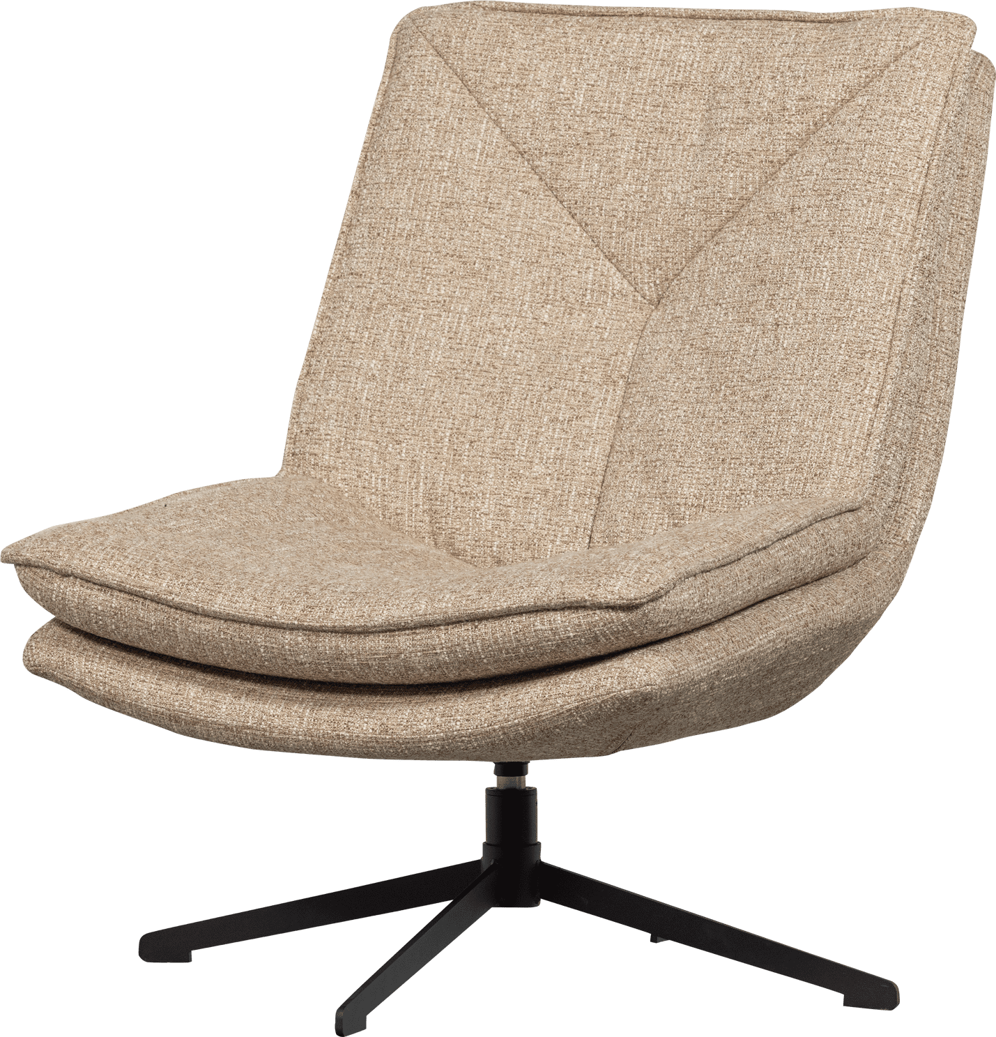 WOOOD Milaro draaifauteuil naturel melange Naturel Draaifauteuil