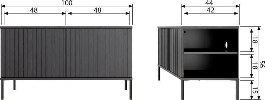 WOOOD New gravure tv meubel 100cm grenen dust Paars Tv-meubel|Tv-dressoir