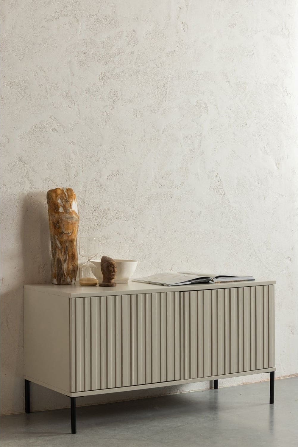 WOOOD New gravure tv meubel 100cm grenen dust Paars Tv-meubel|Tv-dressoir