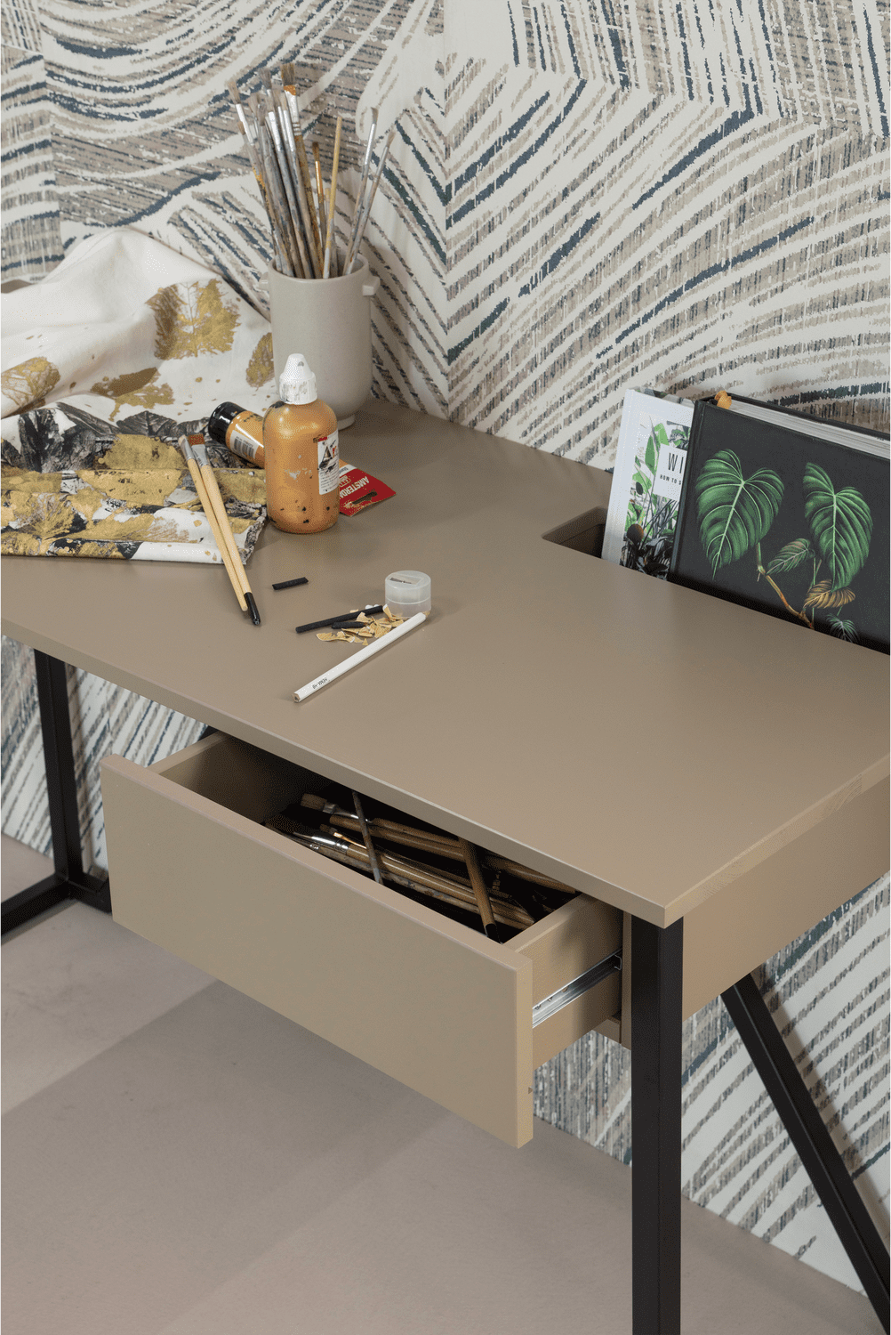 WOOOD New julius bureau grenen mud Bruin|Taupe Bureau