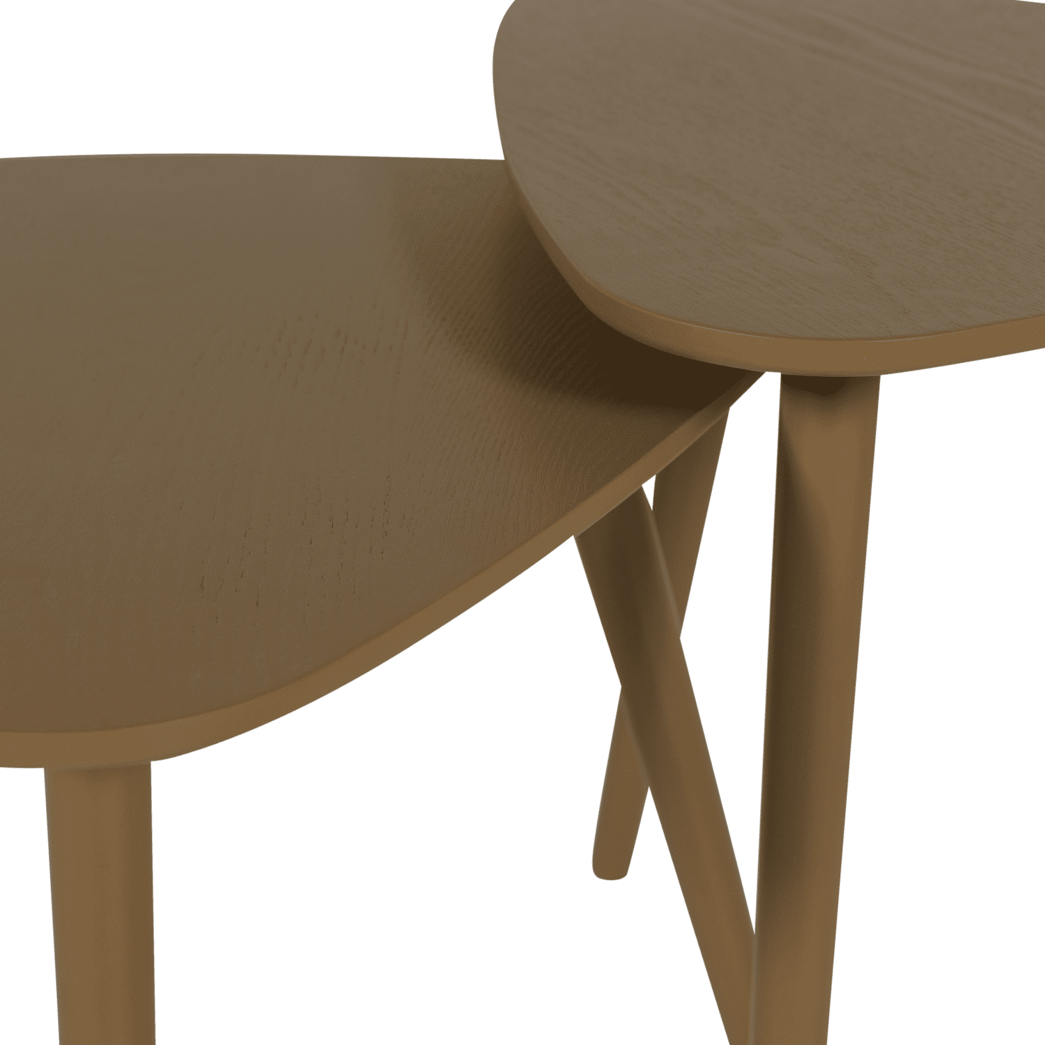 WOOOD Nila bijzettafels hout mud - set van 2 Bruin|Taupe Bijzettafel