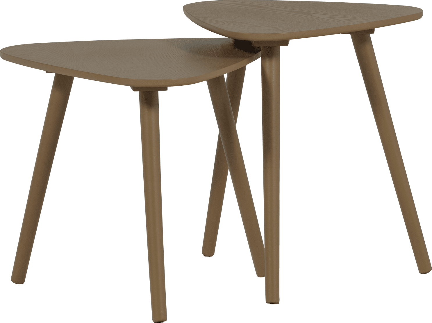 WOOOD Nila bijzettafels hout mud - set van 2 Bruin|Taupe Bijzettafel