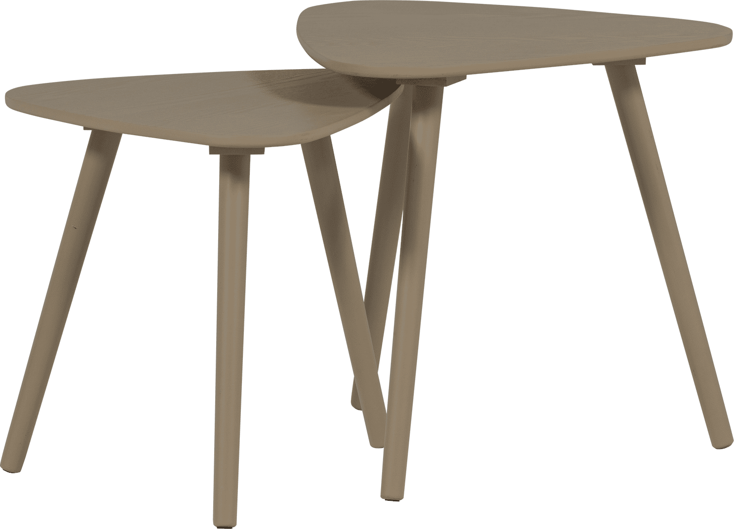 WOOOD Nila bijzettafels hout zand - set van 2 Bruin|Beige Bijzettafel