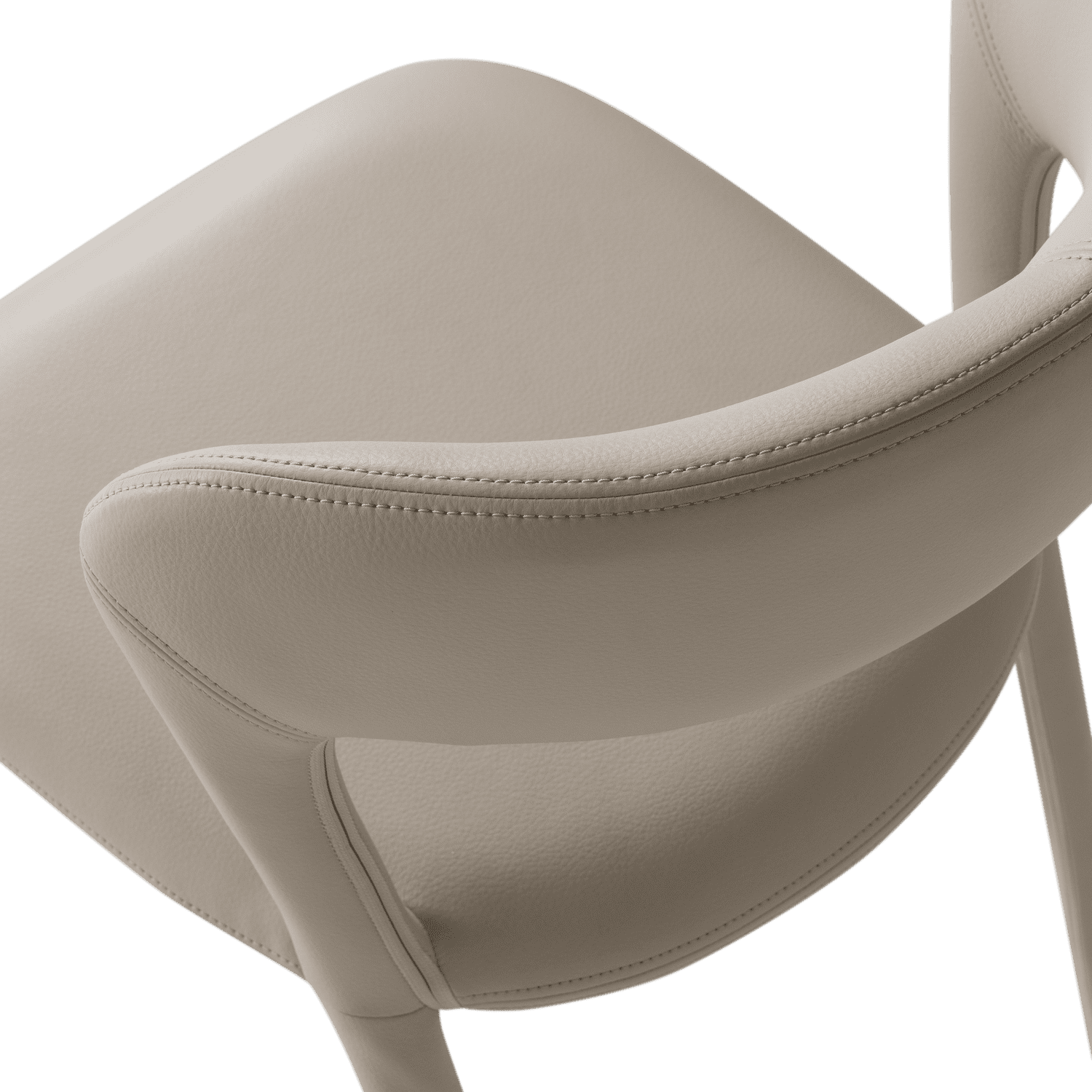 WOOOD Noble eetkamerstoel leerlook beige Beige Eetkamerstoel