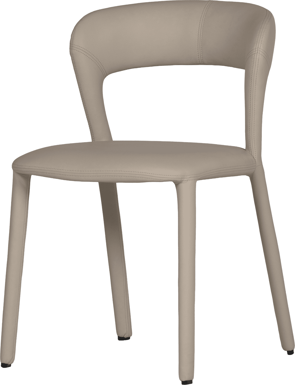 WOOOD Noble eetkamerstoel leerlook beige Beige Eetkamerstoel