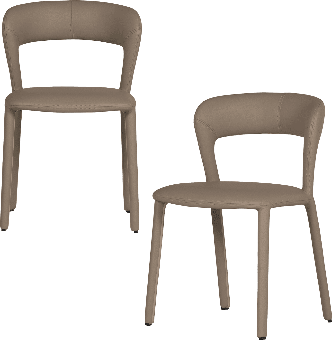 WOOOD Noble eetkamerstoel leerlook zand Bruin|Beige Eetkamerstoel