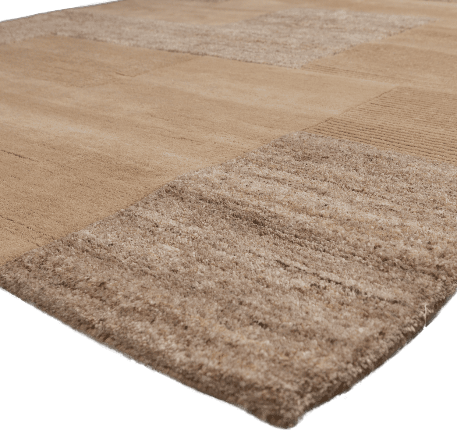 WOOOD Noven handgeweven vloerkleed wol/katoen zand 170x240cm Bruin|Beige Vloerkleed