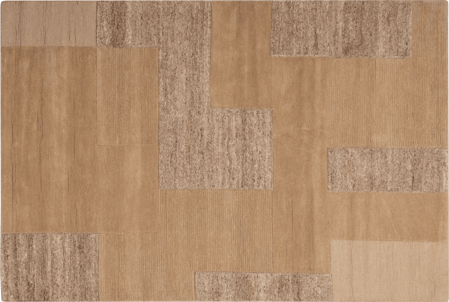 WOOOD Noven handgeweven vloerkleed wol/katoen zand 170x240cm Bruin|Beige Vloerkleed