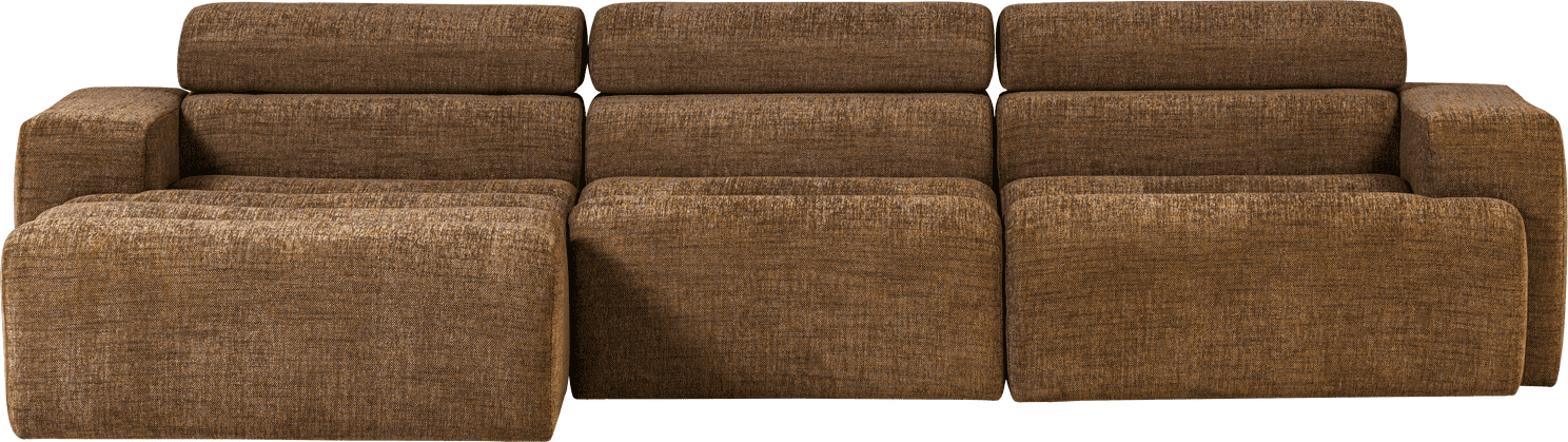 WOOOD Novi chaise longue links karamelbruin melange Karamel melange Bank
