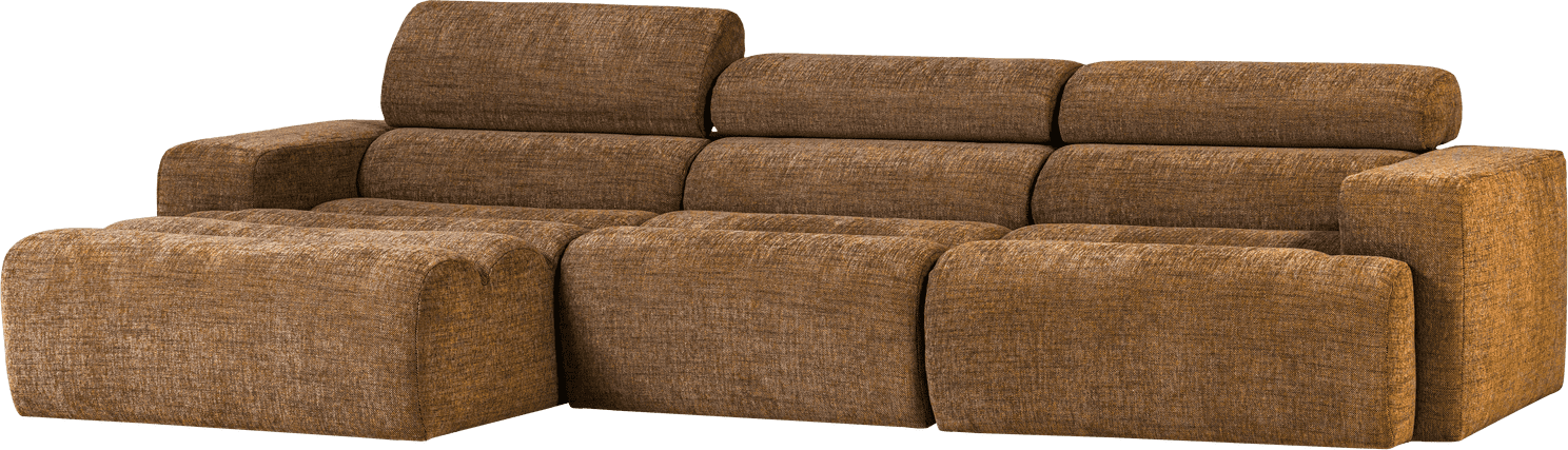WOOOD Novi chaise longue links karamelbruin melange Karamel melange Bank